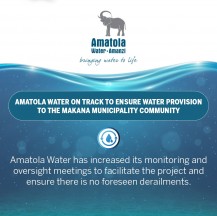 AMATOLA WATER ON TRACK TO ENSURE WATER PROVISION TO THE MAKANA MUNICIPALITY COMMUNITY