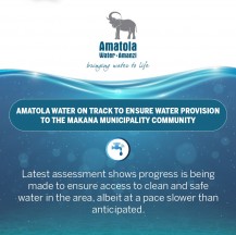 AMATOLA WATER ON TRACK TO ENSURE WATER PROVISION TO THE MAKANA MUNICIPALITY COMMUNITY