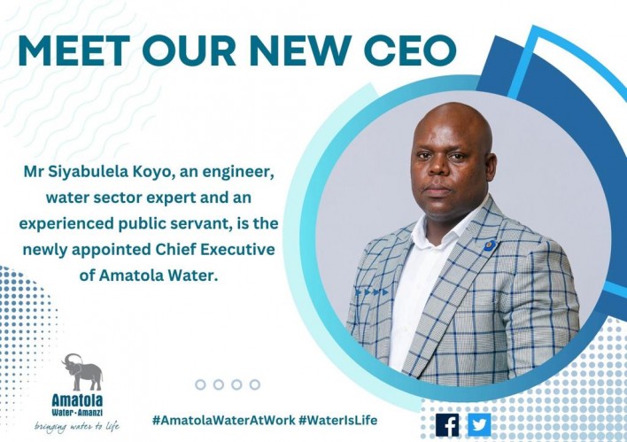 AMATOLA WATER WELCOMES THE APPOINTMENT OF CEO MR SIYABULELA KOYO.